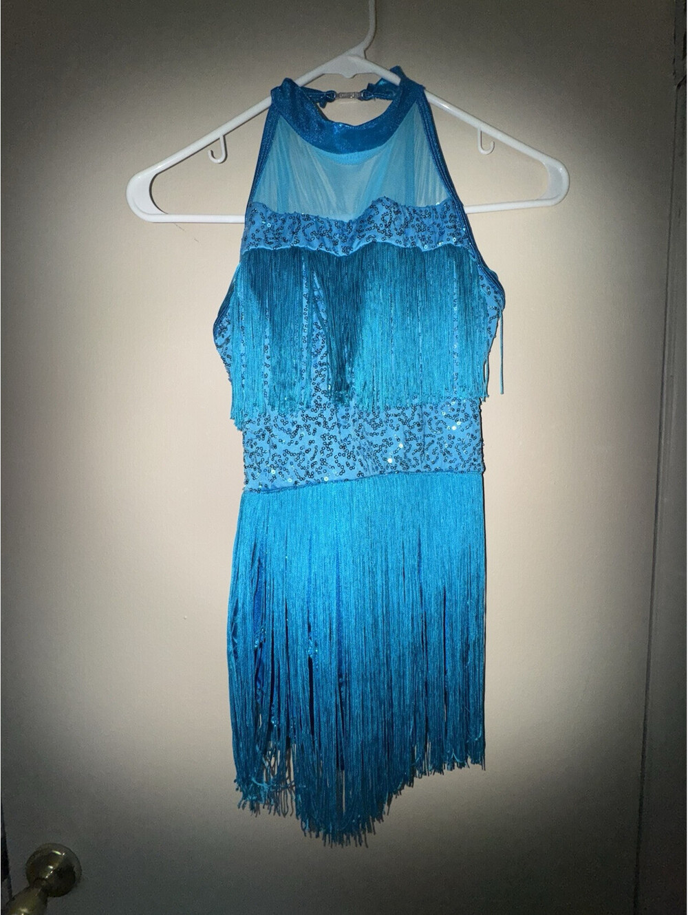 Vintage Curtain Call Fringe Costume…Style J5483…Color Blue…Size Adult Small